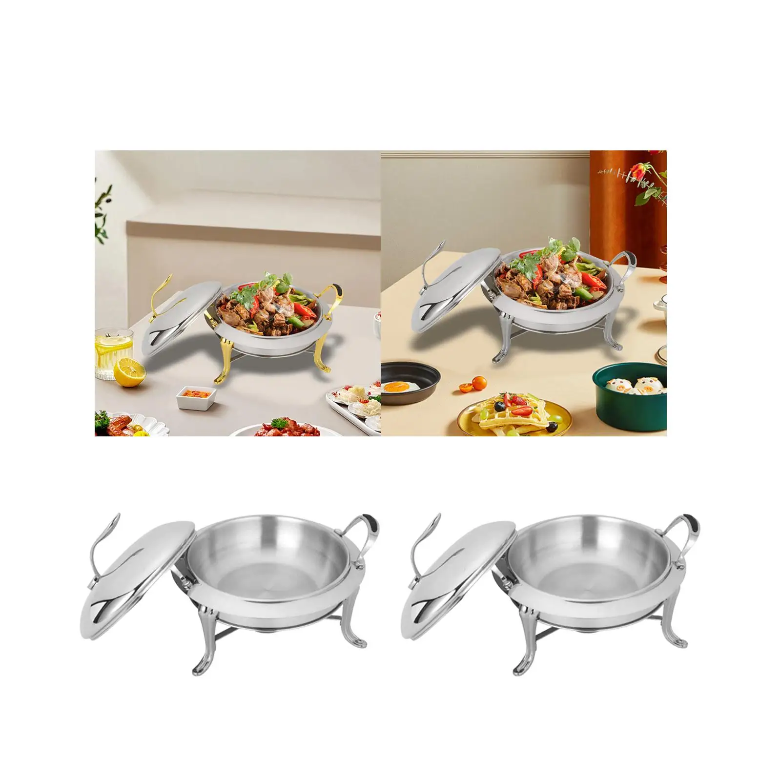 Chafing Dish Buffet Food Warmer Anti Scald Handle Plates Camping Alcohol Stove for Trips Backpacking Outdoor Hotel Barbecue