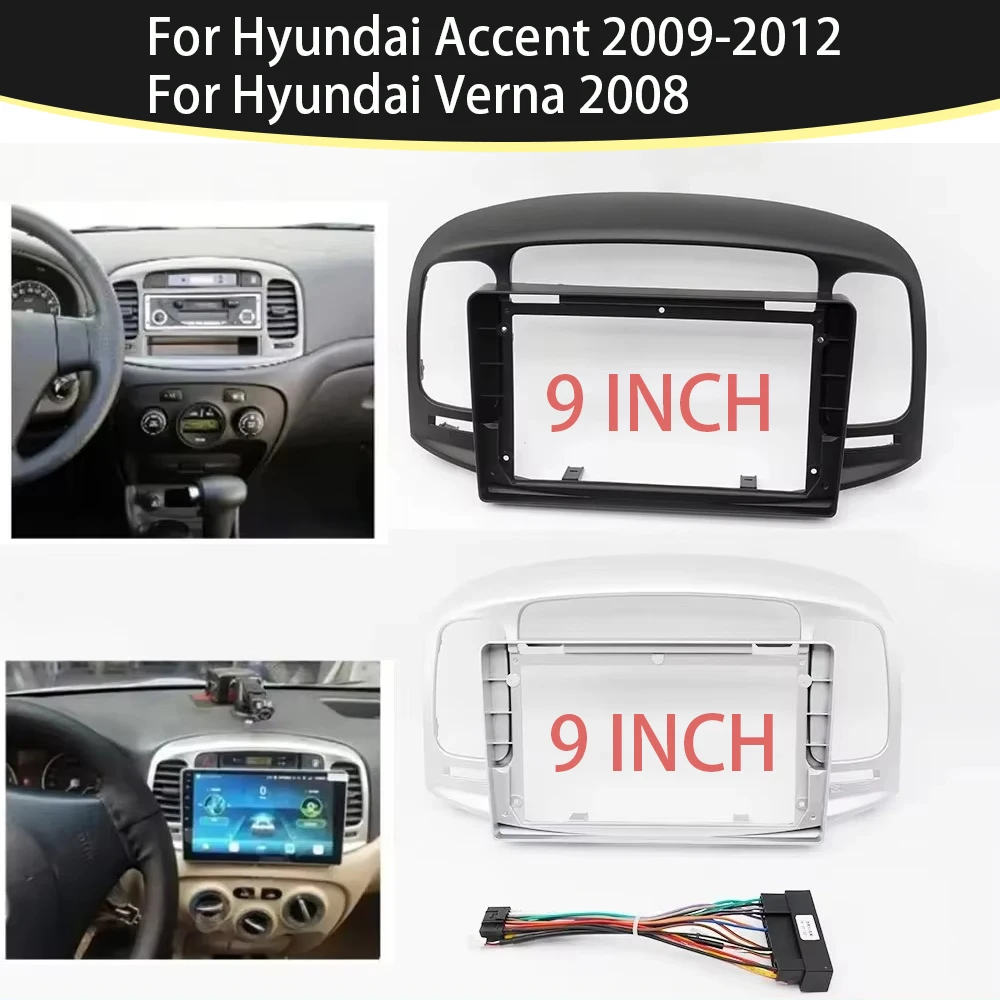 

9-дюймовый автомобильный рамочный адаптер для фасции для Hyundai Accent 2009-2012, комплект панели приборной панели Android