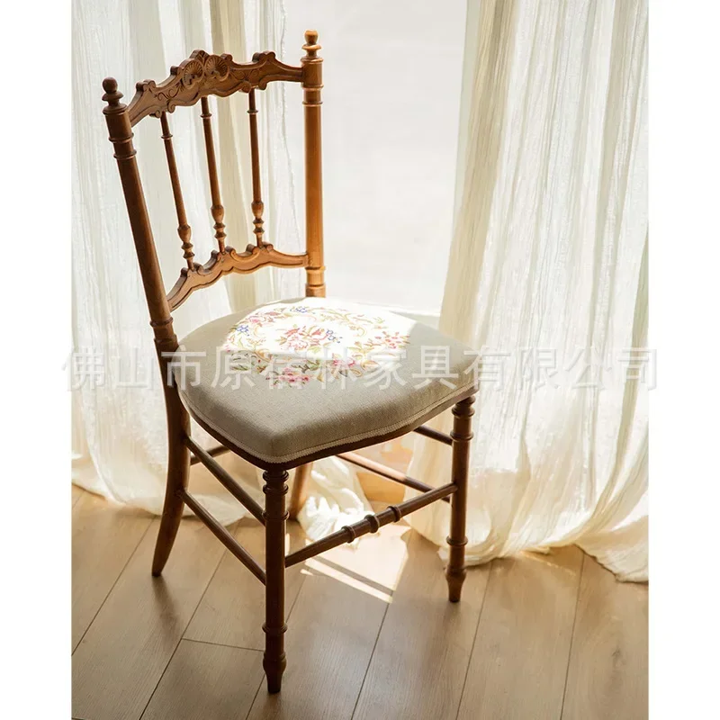 Solid Wood Dining Chairs Vintage Style Homestay Hotel Restaurant Chairs With A High-end Feel For Vintage Home Usen29