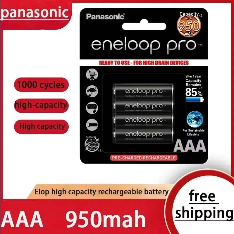 Original Panasonic Eneloop AAA Battery Pro 950mAh For Flashlight Toy Camera PreCharged High Capacity Rechargeable Batteries.