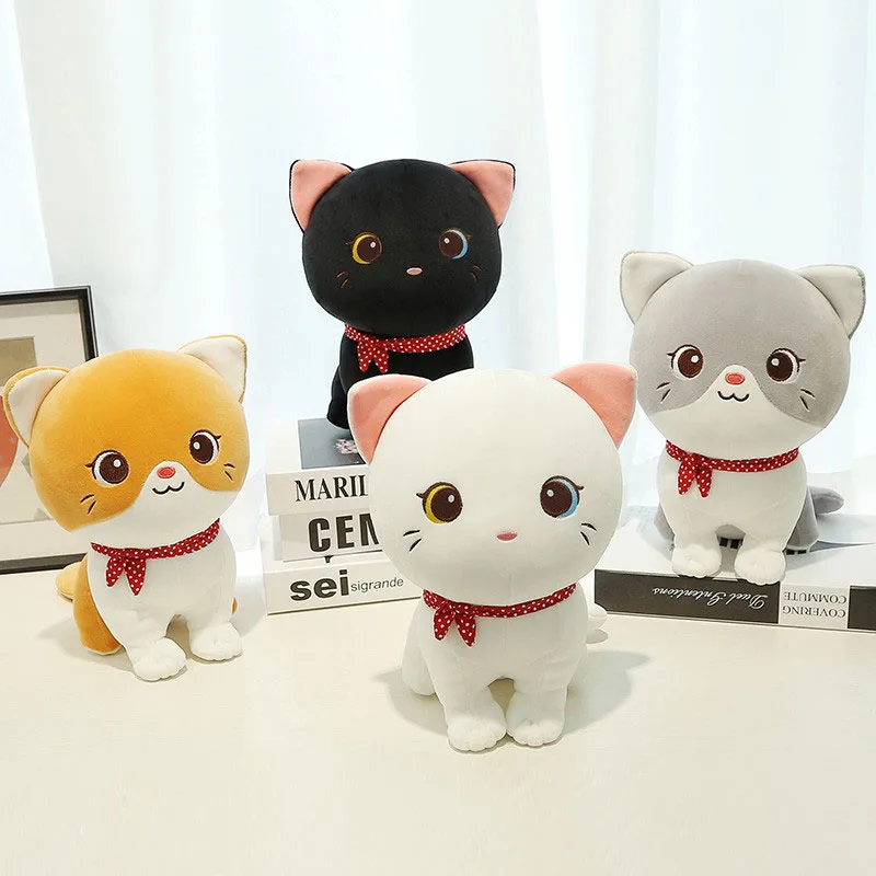 24cm Cute Soft Cat Plush Pillow Sofa Cushion Kawaii Plush Toy Stuffed Cartoon Animal Doll Lovely Gift for Kids Girls