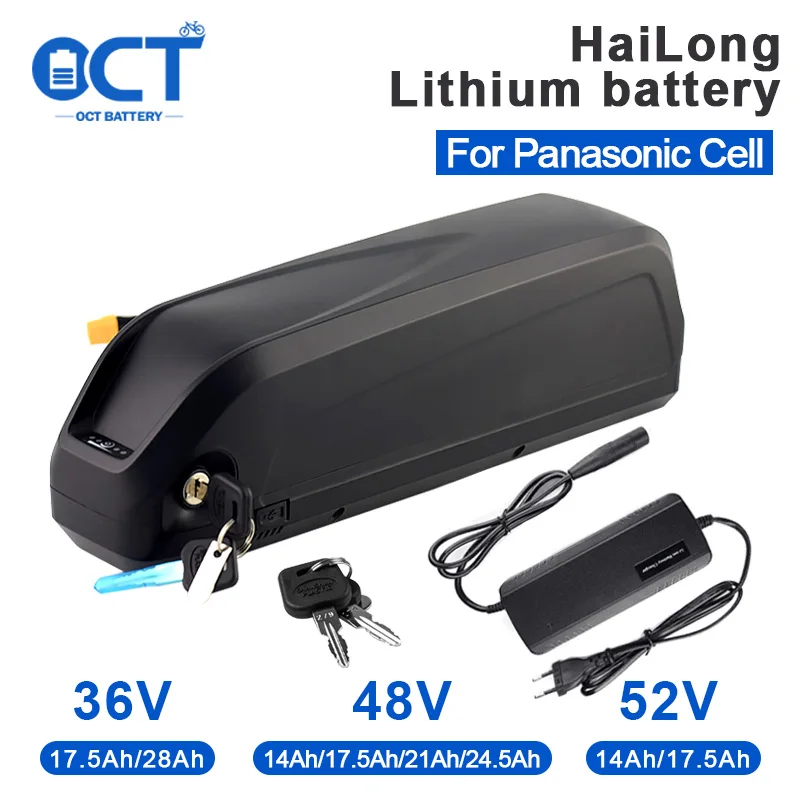 

Hailong-EBike Battery Pack, Li-ion Bicycle Battery, 48V, 20Ah, 52V, 13Ah, 36V, 18Ah Panasonic 18650, BBS02, BBS03, BBSHD