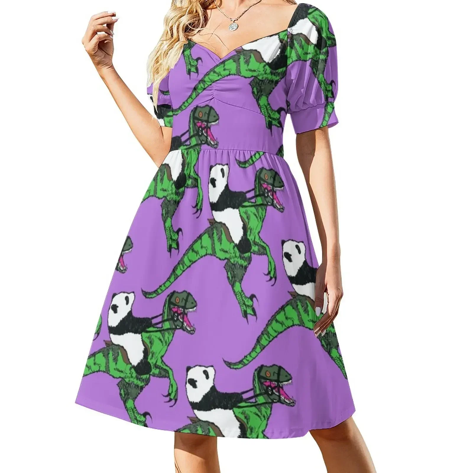 Jurassic Panda Logo Print Sleeveless Dress luxury dress dress women summer evening dresses women