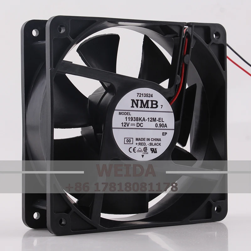 

Case Fan for NMB 11938KA-12M-EL 12038 12V 0.90A 12CM Dual Ball Bearing Large Airflow Inverter Cooling Fan 120X120X38MM