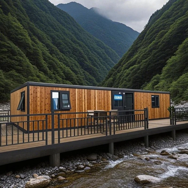 كابينة الغابات 20ft 40ft قابلة للتوسيع حاوية غرفة قابلة للطي منزل متنقل جاهز صغير فيلا تصميم منزل كابينة معزولة مقاومة للماء #1