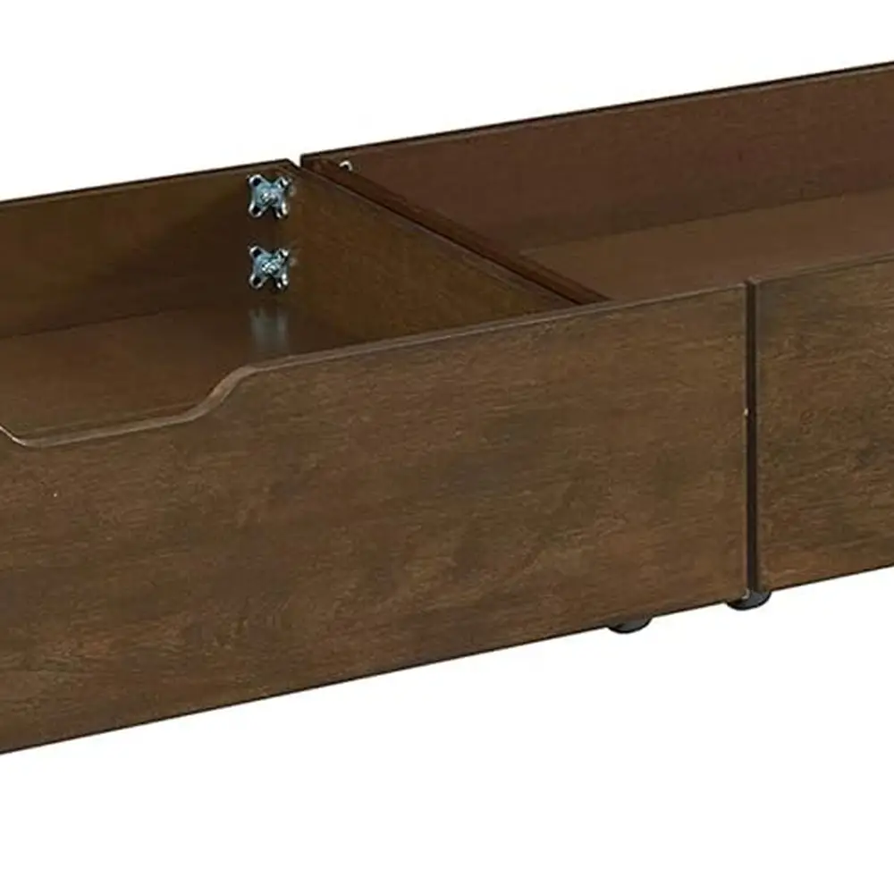 

Single Rosewood Platform Bed with Underbed Storage