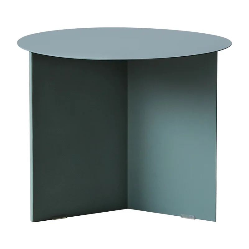

Small apartment simple balcony wrought iron, mini small coffee table sofa, creative round origami edge