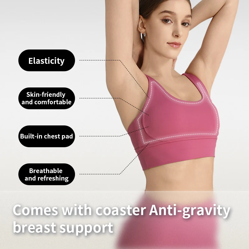 

Sports Shock-absorbing Yoga Vest for Women Breathable Gathering Yoga Bra Fitness Underwear Cross Back Fitness Vest Top Summer