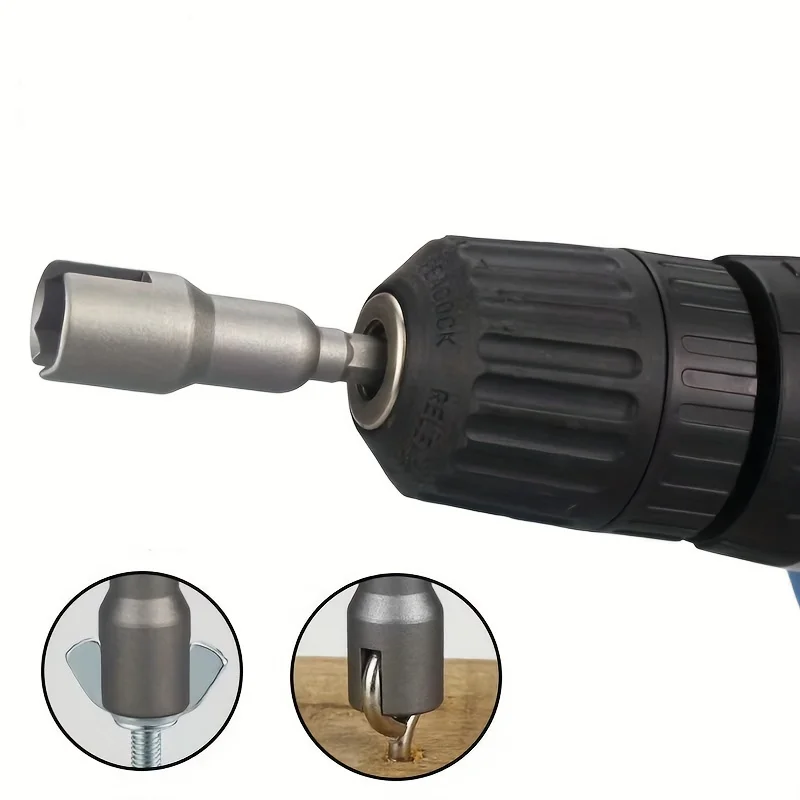 65mm Hexagonal Handle Electric Screwdriver Wing Nut Socket Tool Natural Slotted Butterfly Hole Socket Wrench