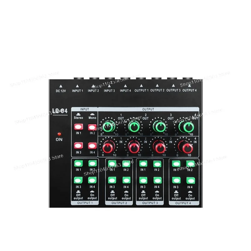 4-Channel Mini Audio Mixer, Compact Mixing Console, Headphone Distributor