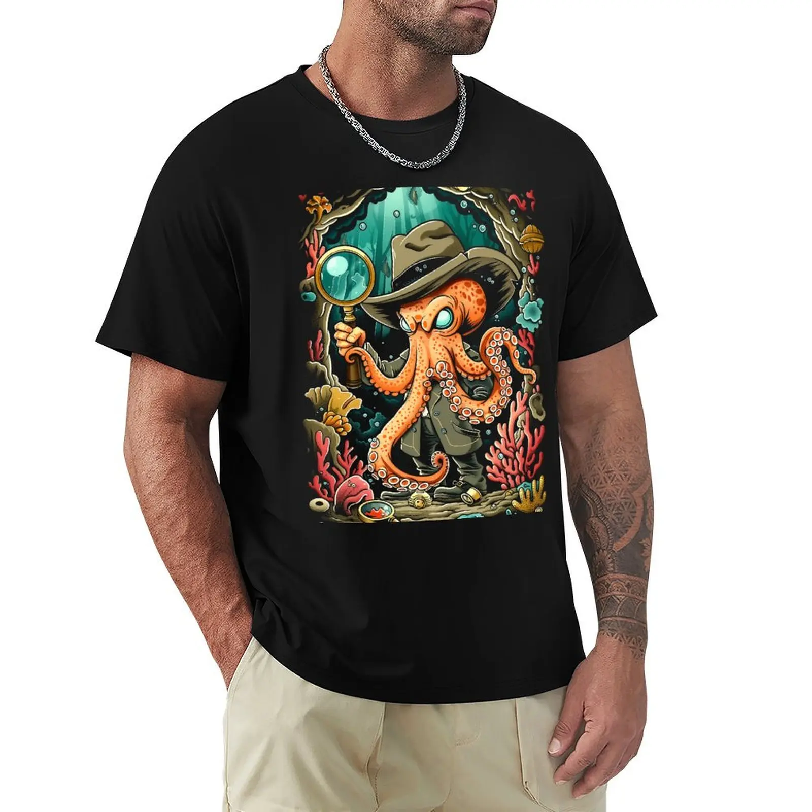 

Octo-Sleuth T-Shirt T-shirts oversize quick drying mens designer t shirt