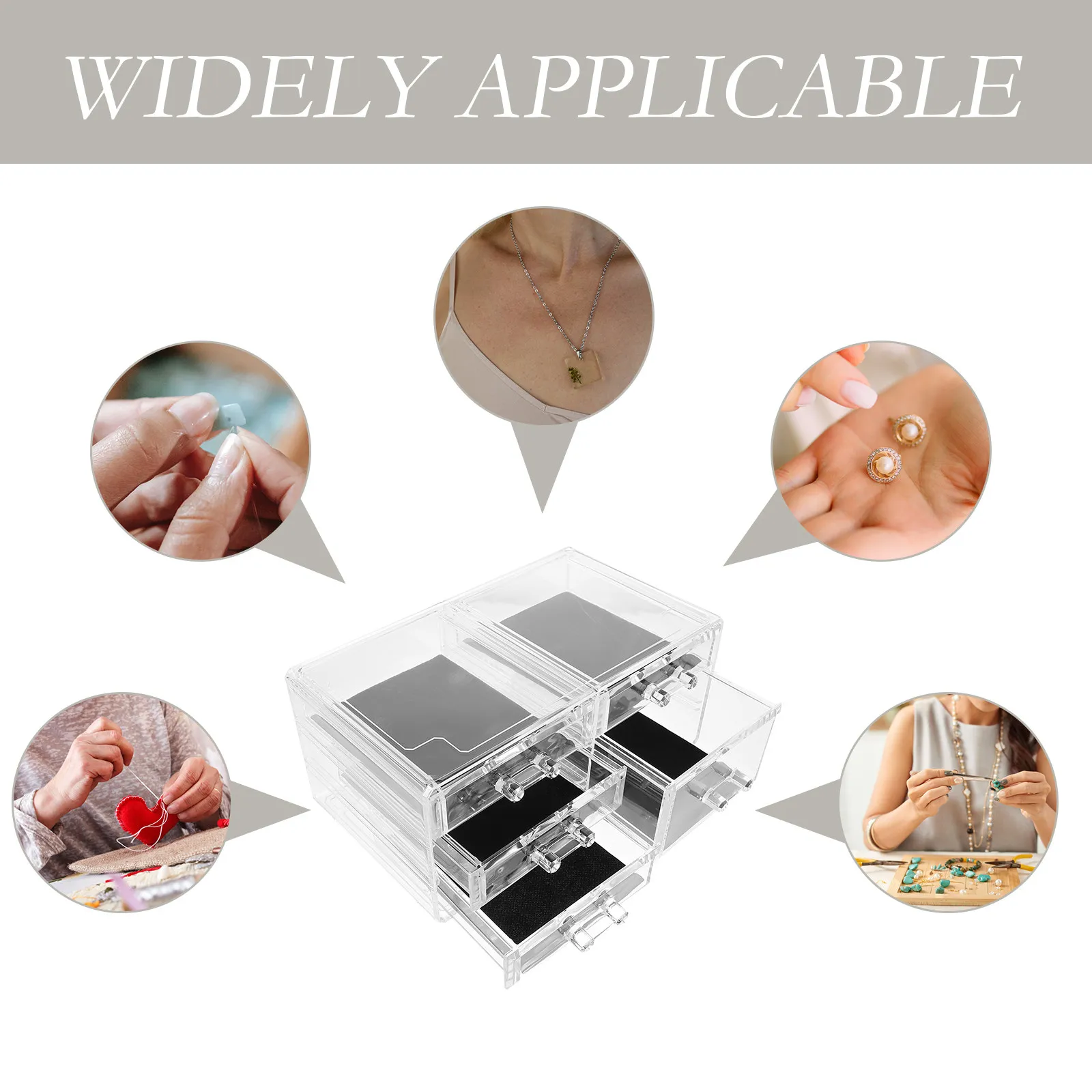 

Clear Acrylic Desktop Makeup Organizer Drawer Type Storage Box Space Saving Multi Compartment Tidy Desk Bathroom