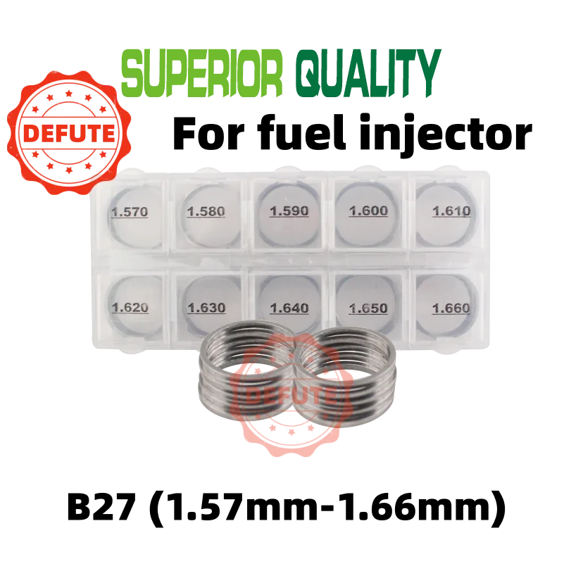 50pcs Adjusting Shim B27 Common Rail Injector Adjustment Shim B27 Gasket Washer Size: 1.57-1.66mm For D-ENO Injectors