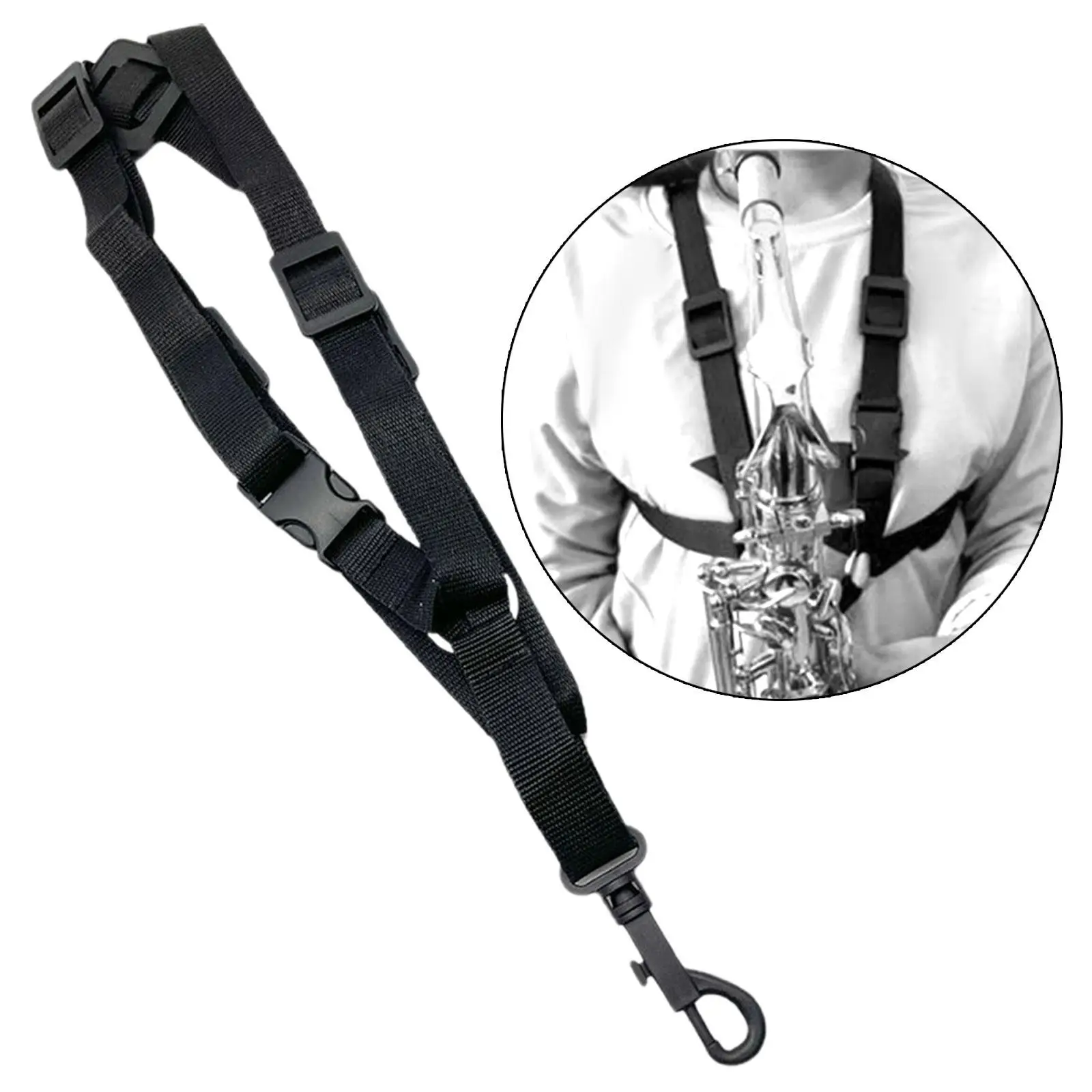 Saxophone Neck Strap Music Accessory Alto Tenor Universal Soft Clarinet Oboes Adjustable Shoulder Strap for Kids Women Adults