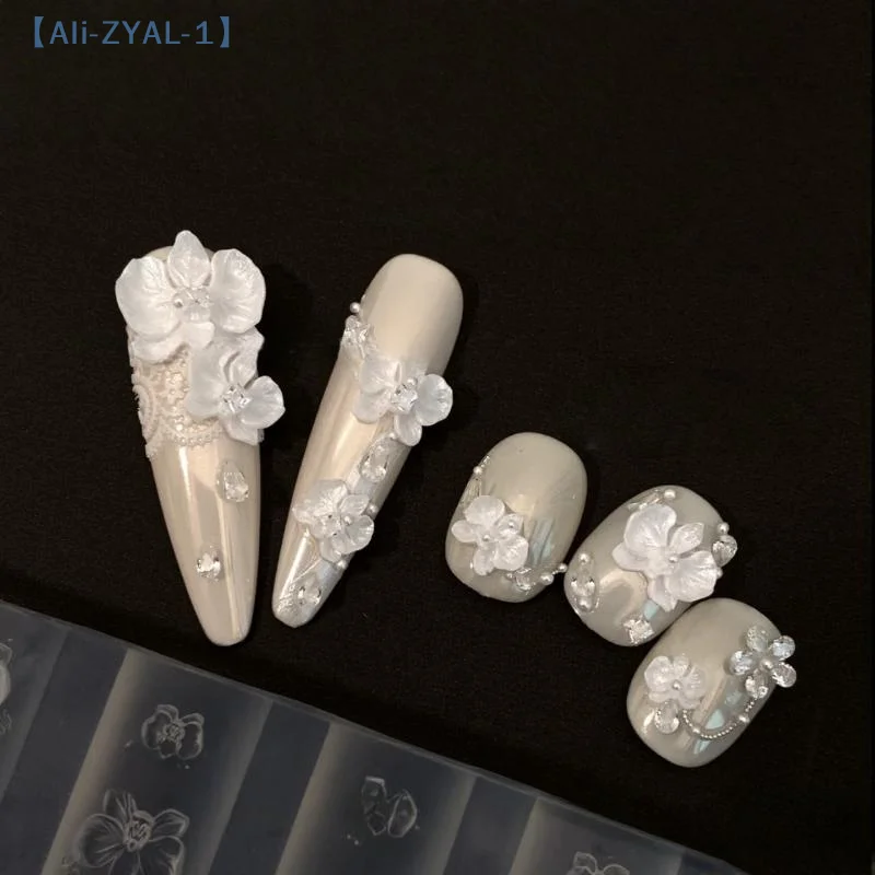 【ZYAL-1】3D Phalaenopsis Bloem Siliconen Nail Mold DIY Zoete Vlinder Orchidee Bloem Ontwerp Manicure Carving Nail Art Mold Gereedschap
