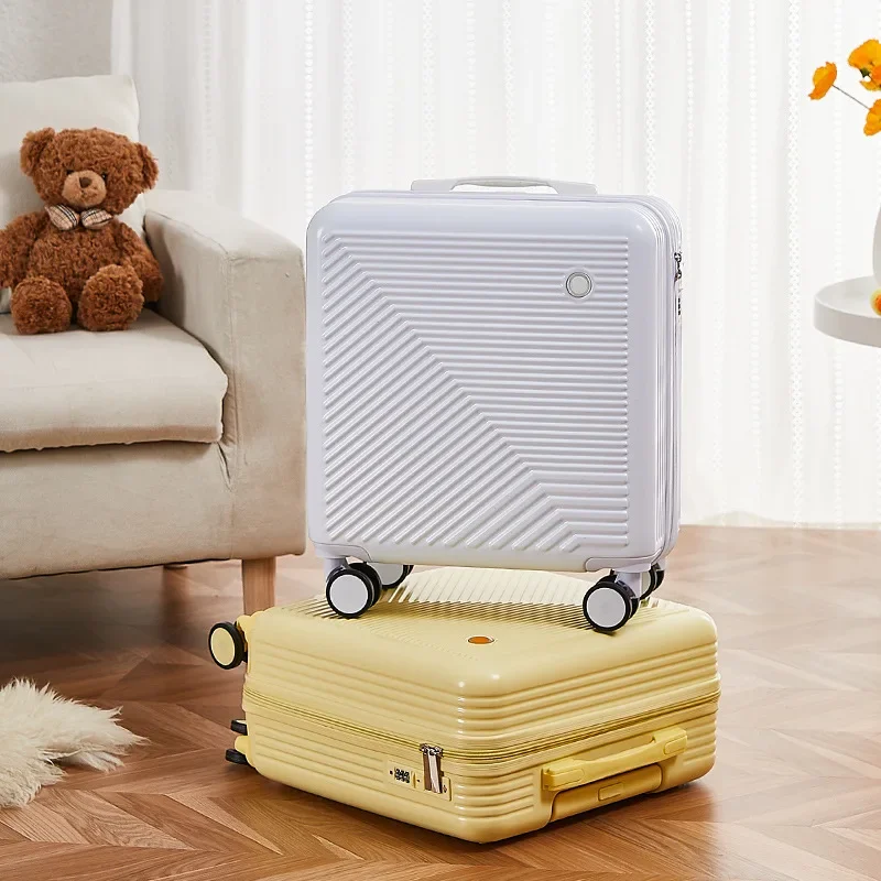 New Travel Suitcase Set,Female 18 Inch Small Portable Password Boarding Case,Mute Universal Wheel Carry on Trolley Luggage Set