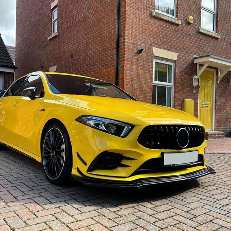 Für Mercedes Für Benz EINE KLASSE W177 2019-2022 A180 A200 A35 AMG Auto Front Lippe Stoßstange spoiler Glänzend Schwarz Oder Carbon Look – Detail 6