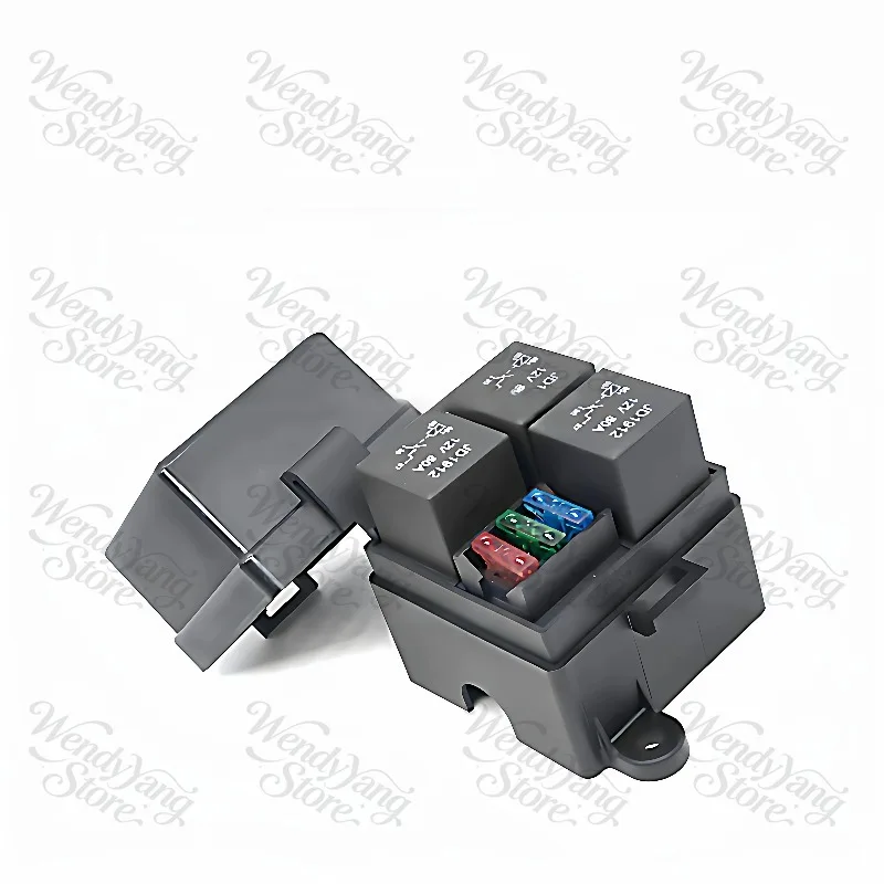 Car Relay 3-Way Fuse Box Terminal Link 12V 24V Relay Spot Light Refit Switch Control the Safety Box 40A 80A
