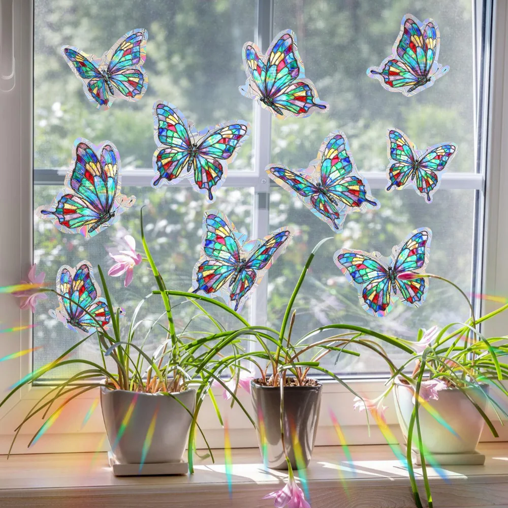 Butterfly Sun Catcher Window Sticker Rainbow Prism Glass Wall Sticker Kids Room Home Decoration Suncatcher Electrostatic Sticker - view 4