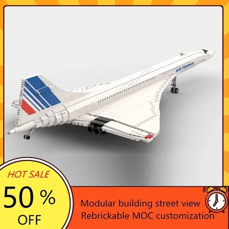 2010PCS MOC Custom Puzzels 1:72 Schaal Concorde Vliegtuig Model DIY Gemonteerd Technologie Vliegtuigen Educatief Kinderen Speelgoed Kerstcadeau