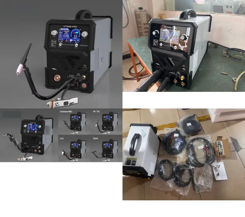 CTM250 PRO for MIG Welder Inverter Welding Machine with LCD Screen Semi-Automatic Double Pulse Lift TIG MMA Aluminum Welder