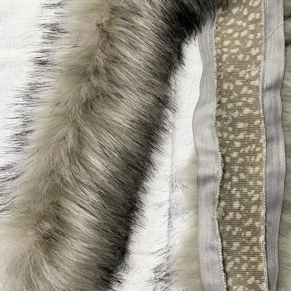 Fashion 1M Big Fur Collar Imitation Raccoon Clothing Accessories Fluffy Trim DIY Artificial Fur Stripe Decoration