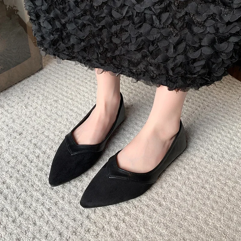 Simple Solid Coloured Women's Flats Classic Fashionable Style Pointed Toe Suitable for Business Office Comfortable To Wear
