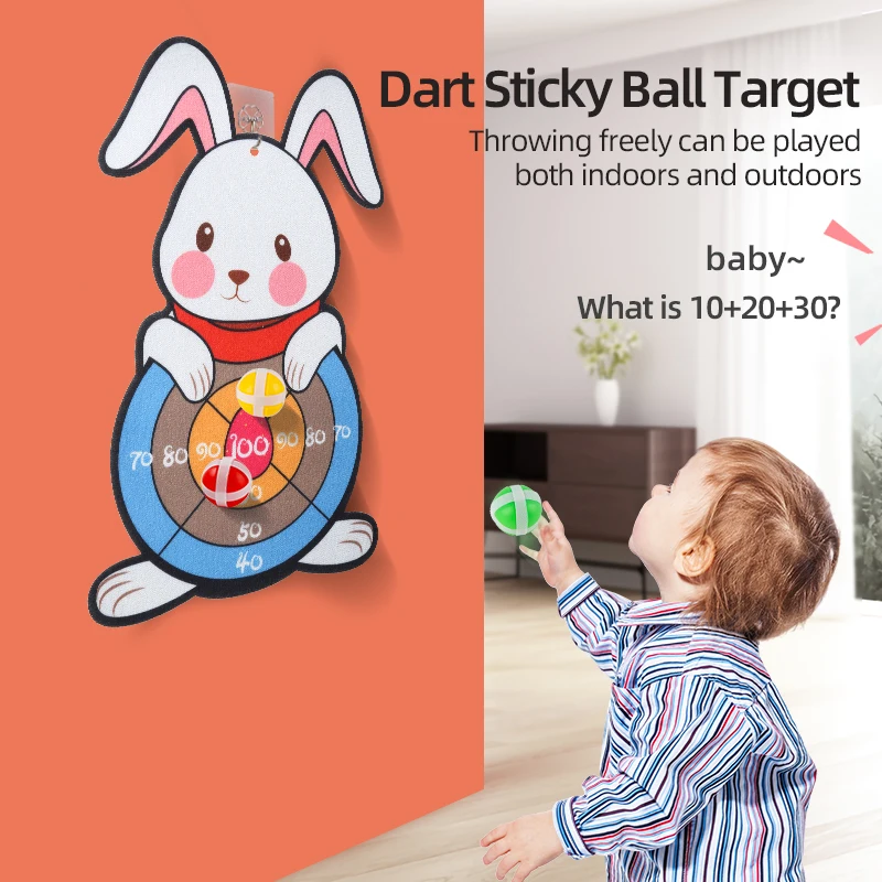 

Children's target toy dart sticky ball rabbit model with 3 balls and 1 hook
