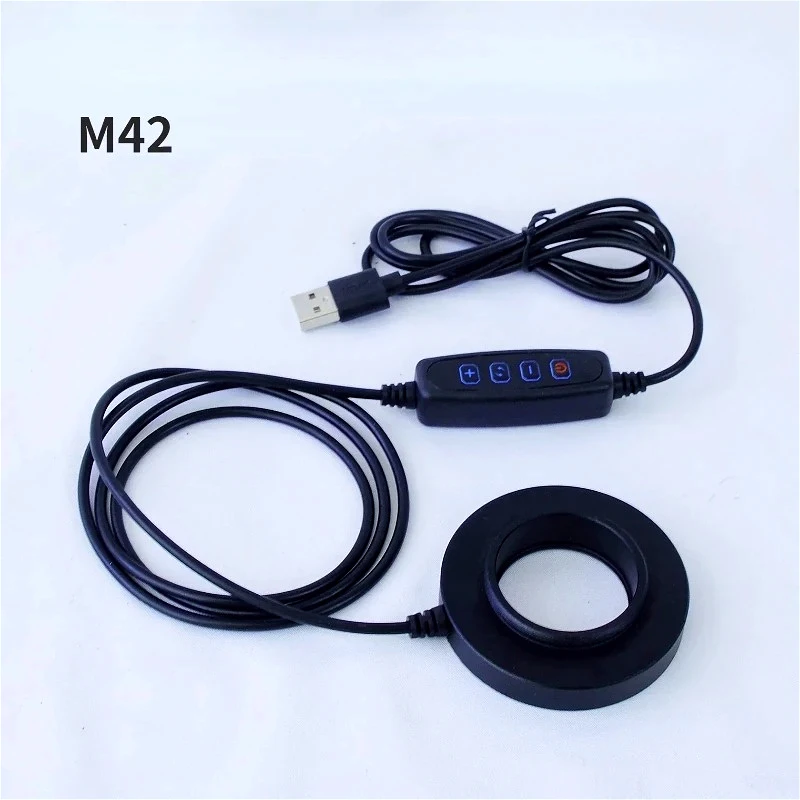 

10W LED Circular Light Source Lamp for Microscope Three Colors Brightness Adjustable Microscope Ultra-thin Fill Light