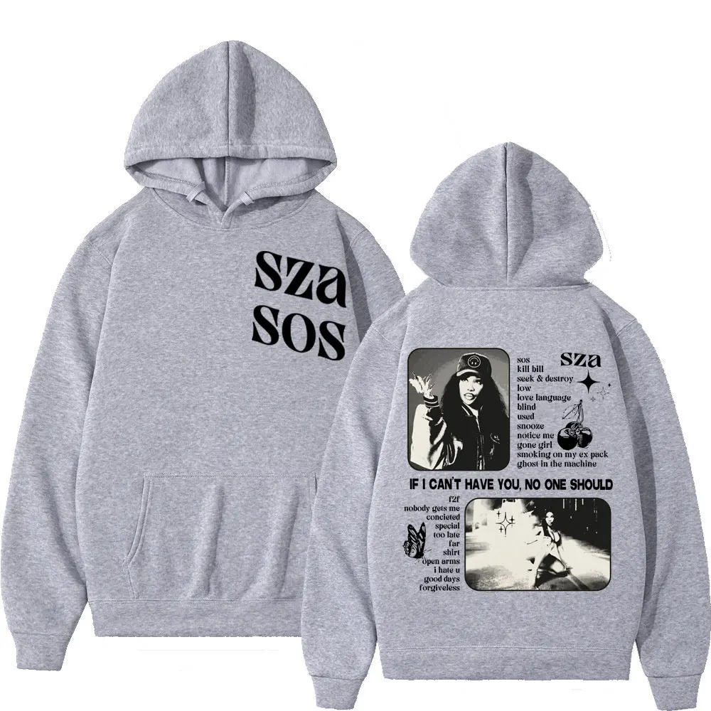 Autumn Winter Men Hooded Singer SZA SOS Print Hoody Women Fashion Long Sleeve Oversized Hoodies Hip Hop Sweatshirts y2k Clothing