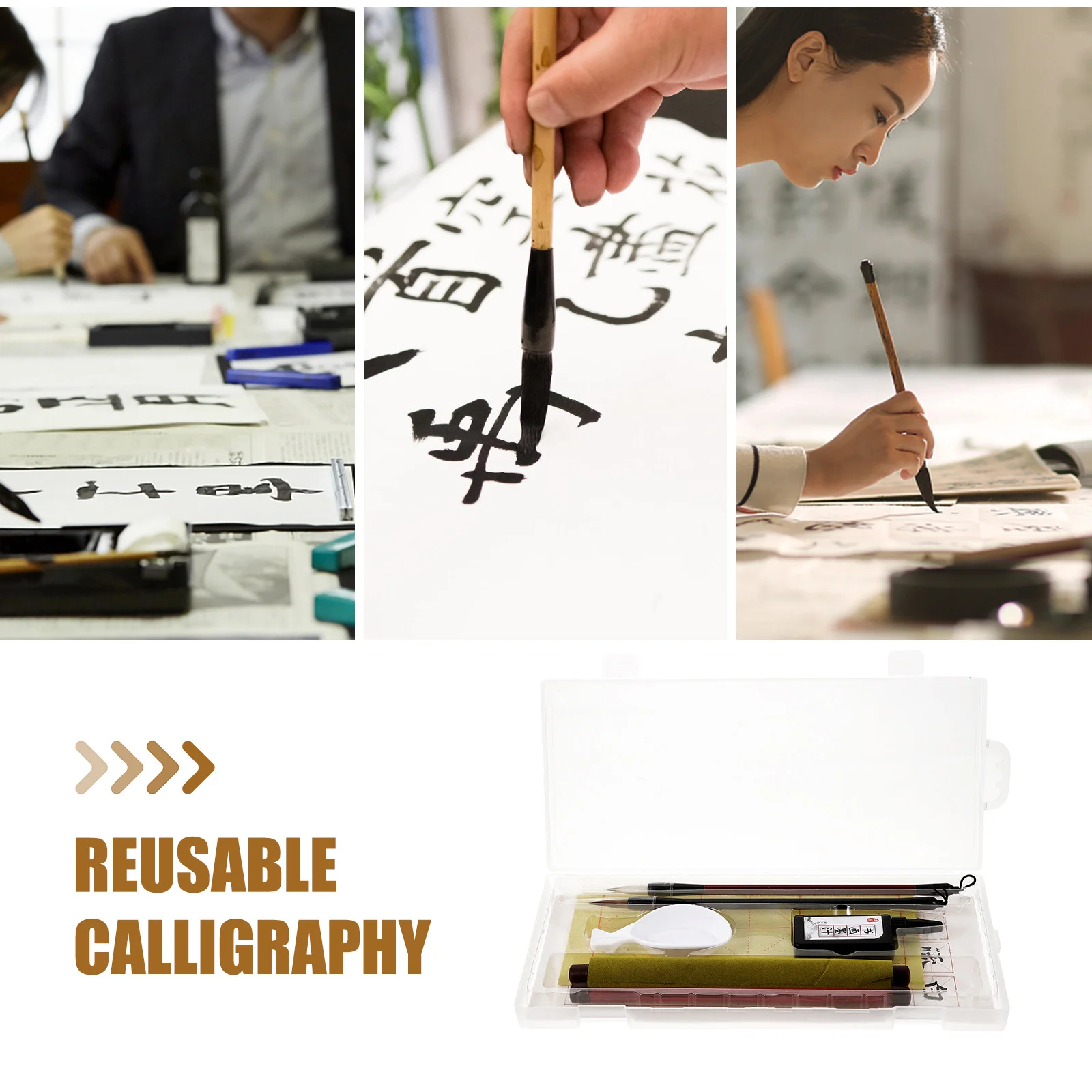 1Set Calligraphy Cloth Kit Durable Reusable Household Writing Cloth for Beginners Practice Chinese Calligraphy Study Accessory