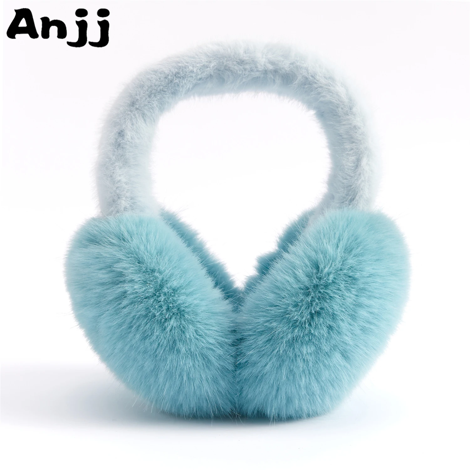 Fashion Sky Blue Soft Earmuff Popular Man Woman Ear Muff High Quality Imitation Rabbit Fur Eardrum Winter Accessories Christmas