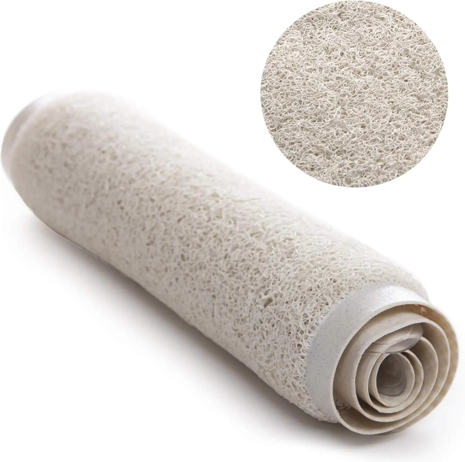 

Loofah Non-Slip Bath Mat for Tub - Ivory, Quick-Drying, Secure Suction Cups, Exfoliating Shower Mat for Luxurious Bathing