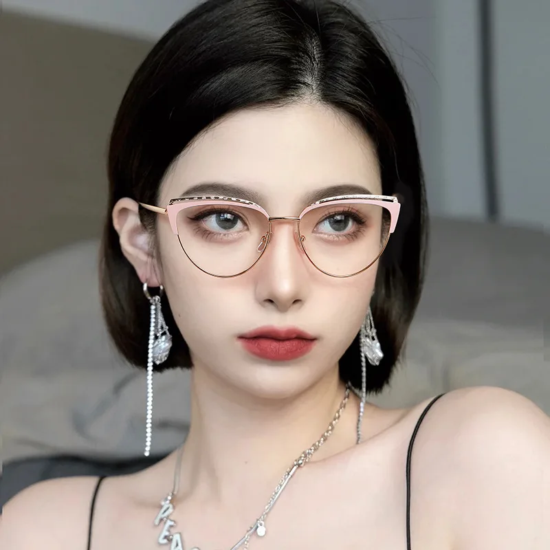 Retro Lady Cat Eye Glasses Frame Anti Blue Light Photochromic Glasses Computer Goggles Women Eyewear Gafas Mujer Anti Luz Azul