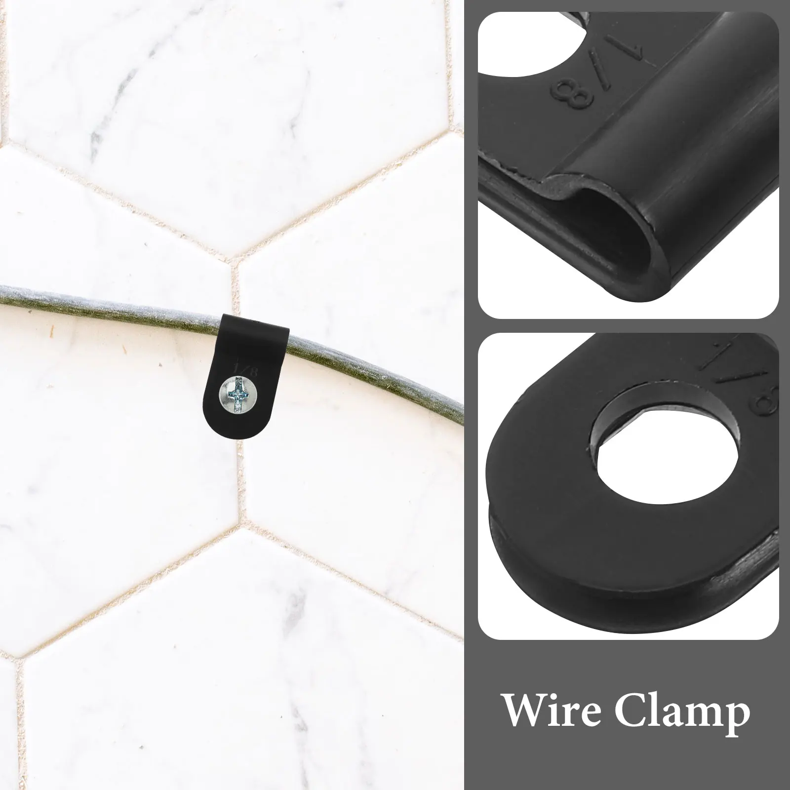 

100pcs R Type Nylon Cable Clamp Organizer for Wire Management Diameter 21 25mm White Rope Light Clips Mounting Clamps Cord