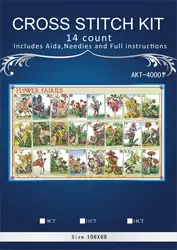 Top Quality Beautiful Lovely Counted Cross Stitch Kit Flower Fairies Alphabet Alphabetic Letters Words