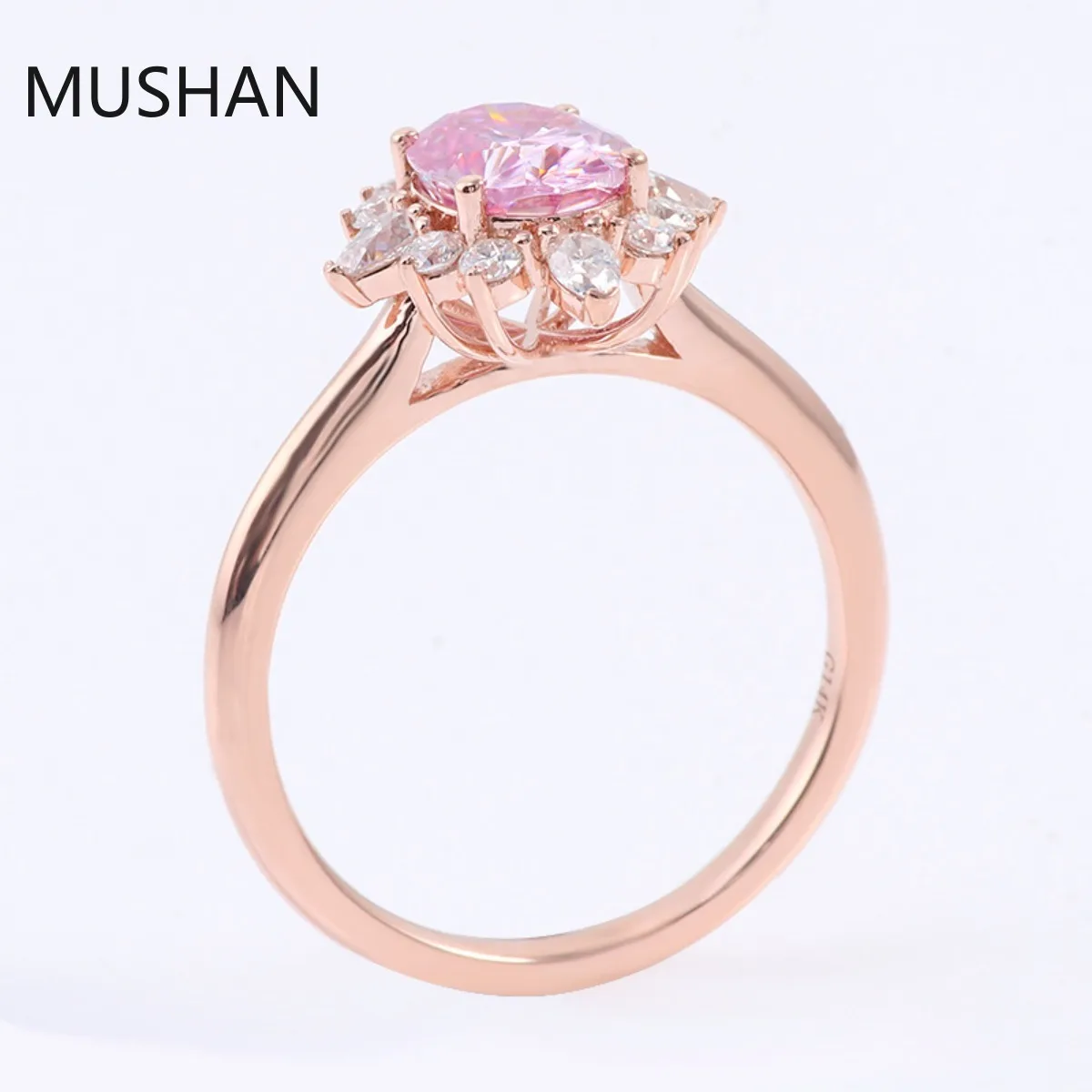 MUSHAN Luxury Custom 14K 18K Gold Rings Band Jewelry With Moissanite Diamond Lab Grown Gemstones Diamond Wedding Ring For Women view 2