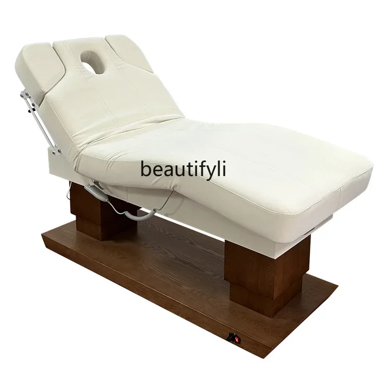 Wooden base electric beauty bed Beauty salon constant temperature heating Spa massage, facial care bed