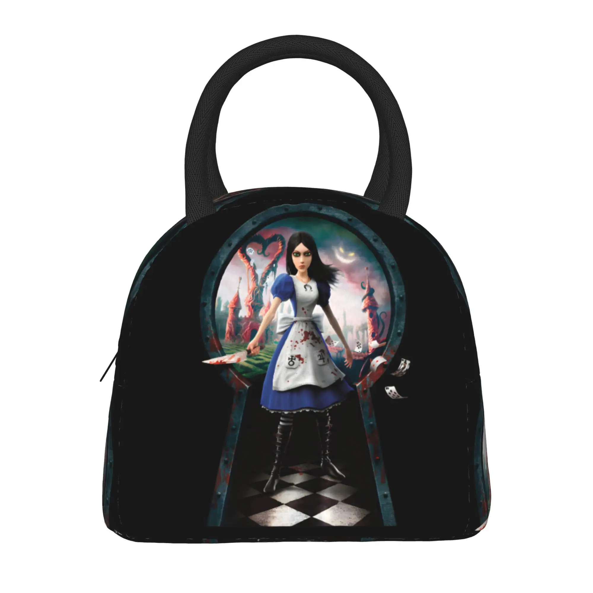 Game A-Alice Madness Returns Lunch Bag For Men  Print Lunch Box Office Cooler Bag Portable Waterproof Thermal Tote Handbags