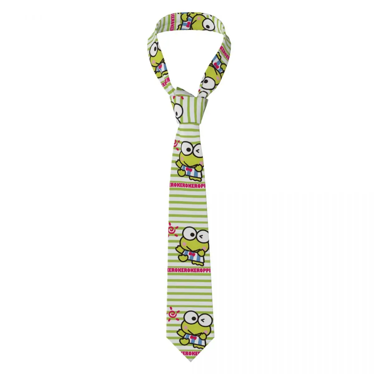 مخصص Keroppi كبير العينين الضفدع الكرتون ربطات العنق رجل الحرير مانغا ربطات العنق للأعمال