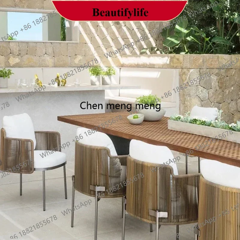 

F185 Уличные столы из ротанга для двора, современная роскошная гостиная, минималистичные уличные столы, кресло, патио, комплекты мебели для дома