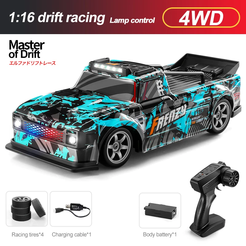 Новый 1:16 4WD RC внедорожный дрифт-автомобиль со светодиодной подсветкой, сменная шина, высокоскоростные конкурентоспособные гоночные игрушки для детей, взрослых, подарки