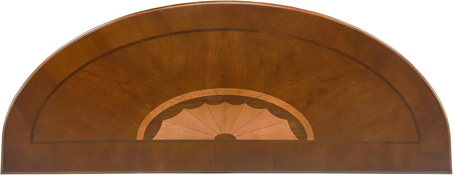 [أفضل بائع، اشترِ الآن! ] طاولة كونسول شبه دائرية من الخشب الصلب، طاولة مدخل تقليدية عتيقة مقاس 45.3 بوصة بحواف نصف قمر مصقولة