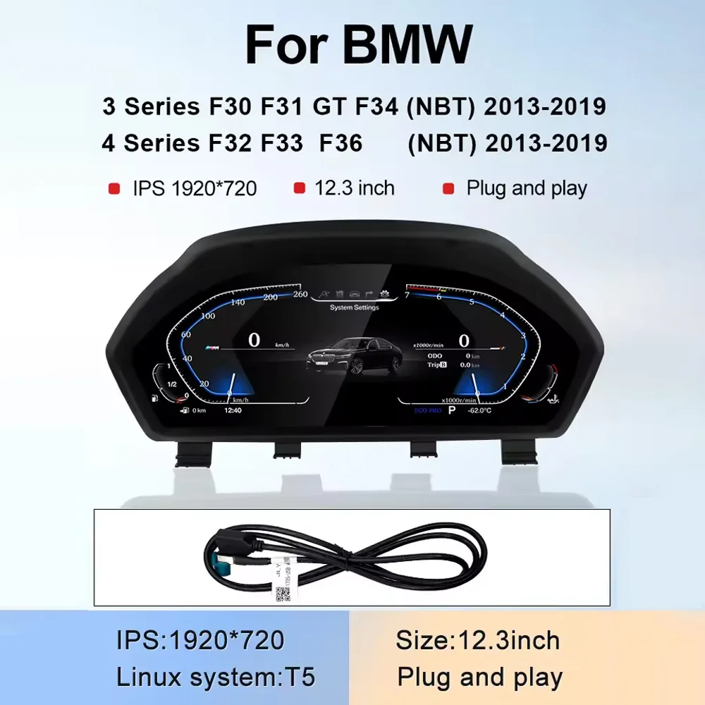 ZWNAV New LCD Digital Dashboard Cluster Car Digital Speedometer For BMW 1/2/3/4/5/6/7 Seires X1/X2/X3/X4/X5/X6 Series Dashboard