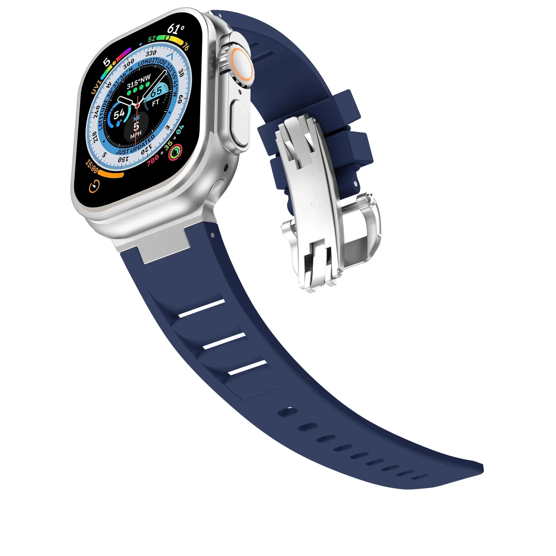 Pulseira de borracha esportiva para apple watch s10 46mm ultra 2 49mm 45mm 44mm pulseira de silicone macio para iwatch série 9 8 7 6 5 4 se pulseira