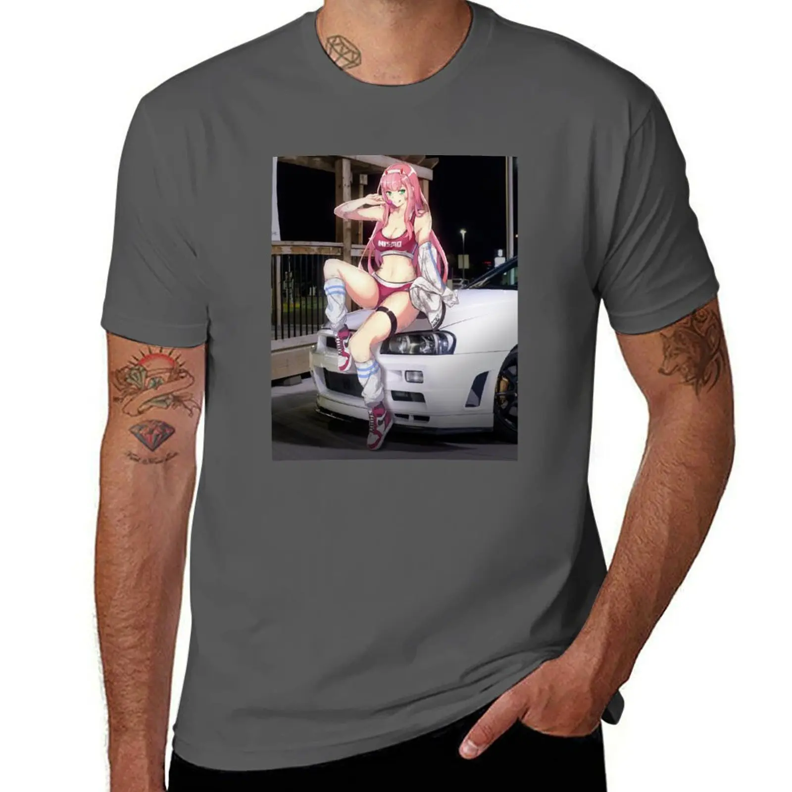 

Zero Two JDM Anime Girl T-Shirt t shirt man designer t shirts cotton 100% man t shirt graphic T-Shirt