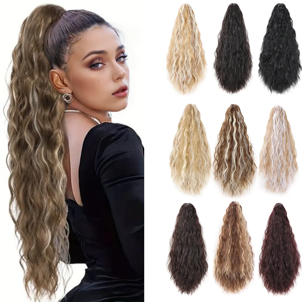 Claw  In Ponytail Extension  Corn Wavy Clip in Hairpiece Ponytail Hair Extensions Long Pony Tail Synthetic for Women