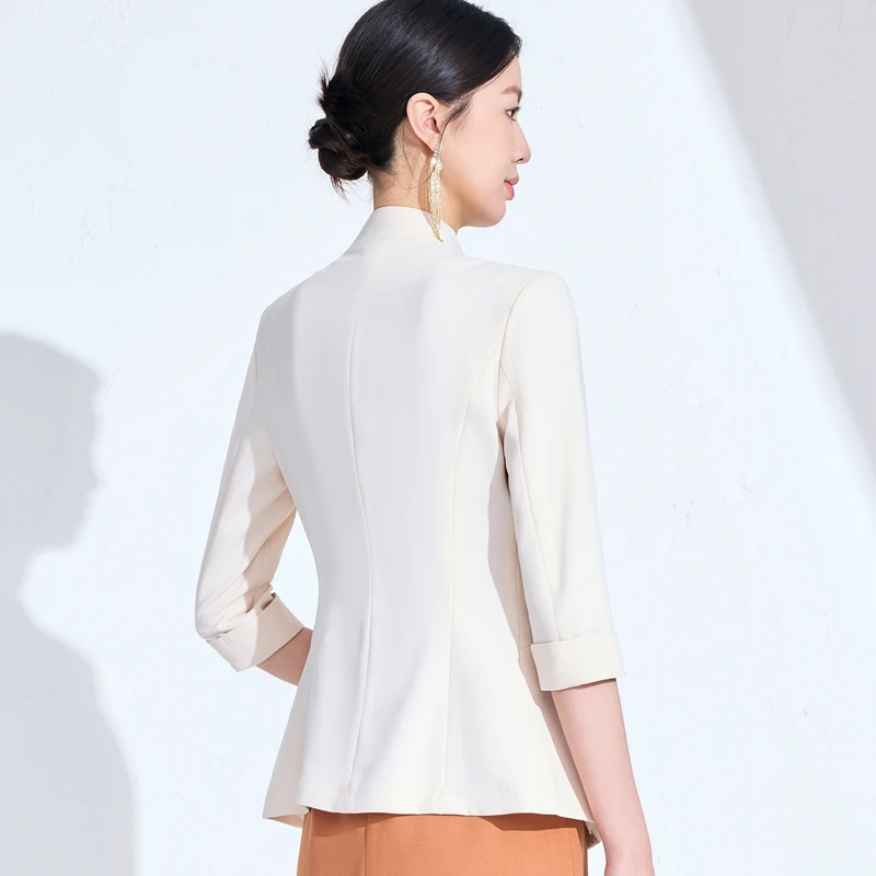 NAVIU printemps été 2025 coupe ajustée Blazer formel demi manches simple bouton bureau travail manteau pour dames mode tempérament veste