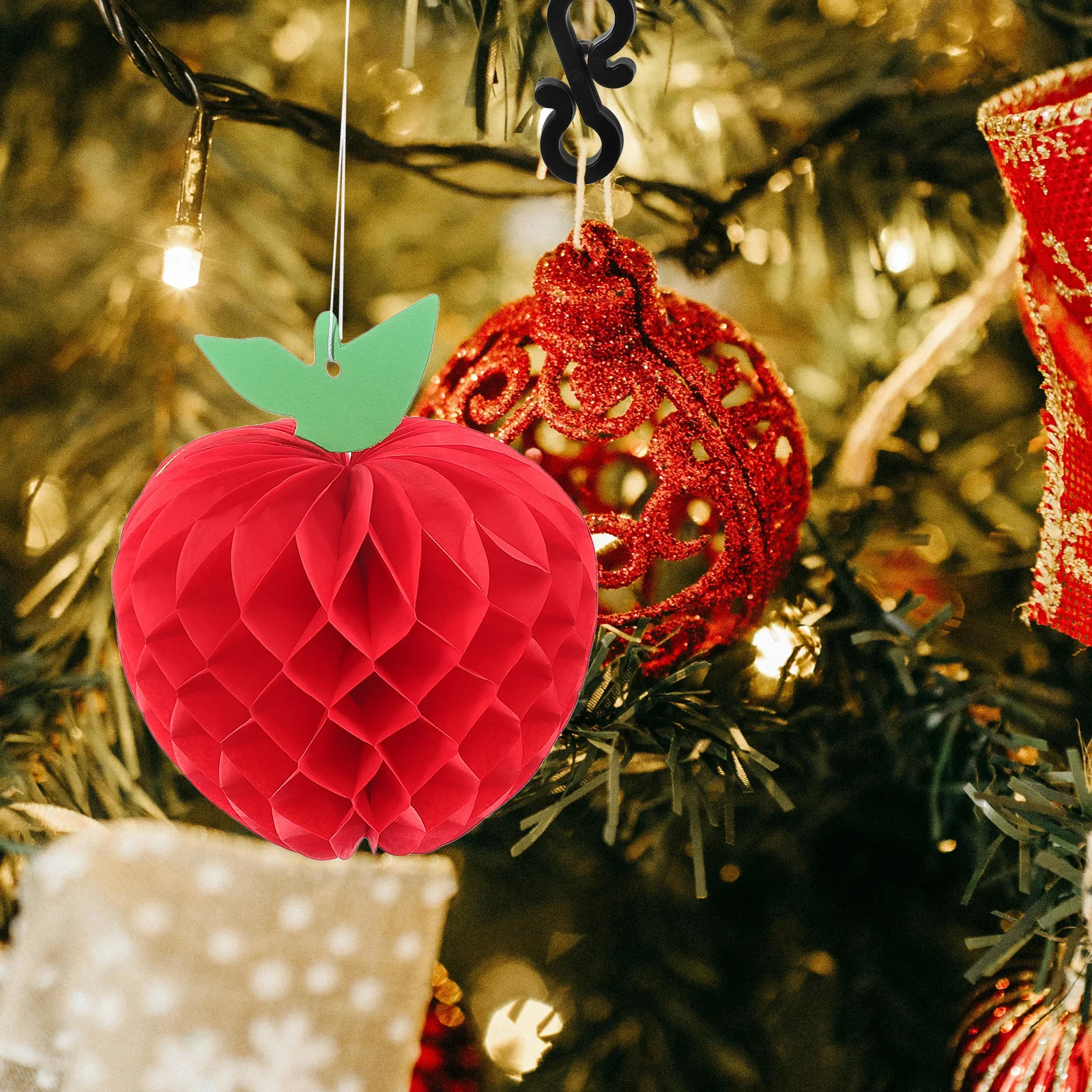 

10Pcs Apple Honeycomb Paper Decorations Red for Birthday Party Home Decor Hanging Garland Party Supplies Honeycomb Ornaments