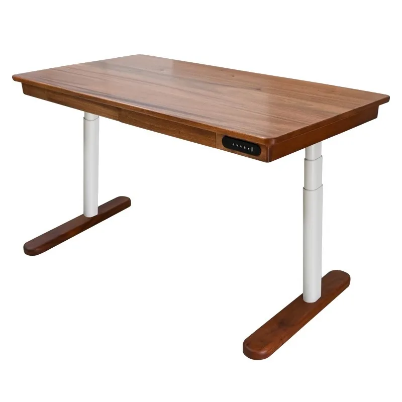 Solid wood lifting computer desk Lifting workbench Standing desk Household electric lifting study desk